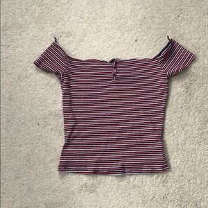 cropped off the shoulder t-shirt